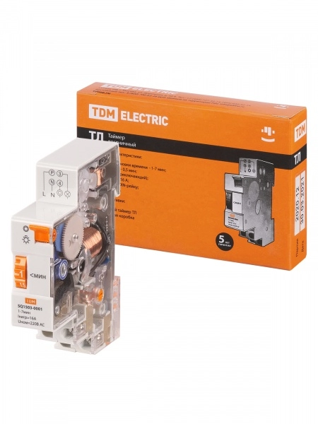 Таймер ТЛ-1мин/7мин-16А-DIN TDM