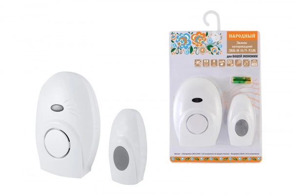 TDM Народная Звонок беспроводной на батарейках ЗББ-Н-11/5-32М (блистер) SQ1901-0110