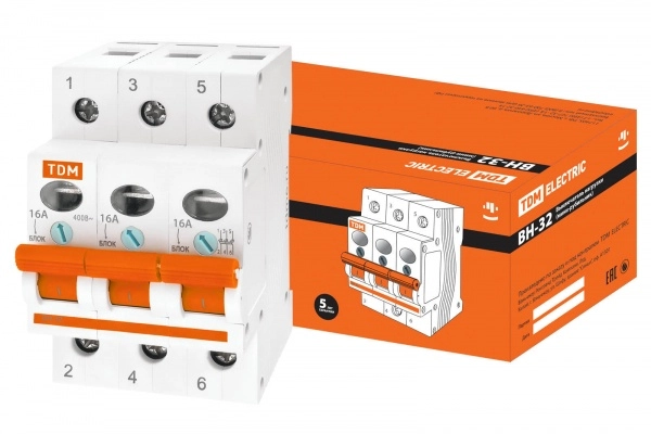 Выключатель нагрузки 3П 16А TDM ВН-32