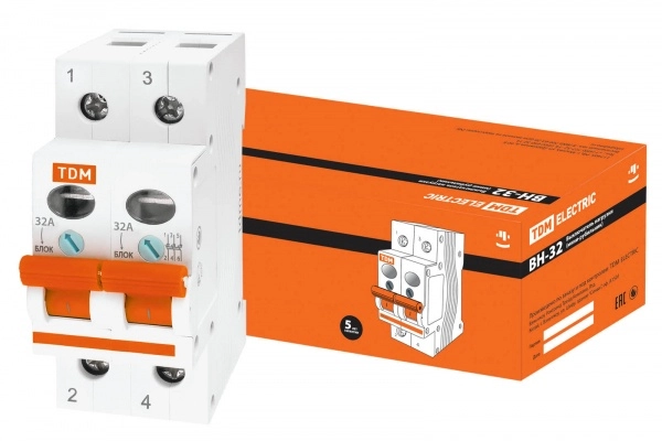 Выключатель нагрузки 2П 32А TDM ВН-32