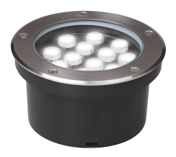 Светильник садово парковый Jazzway PGR  R180 12w 4000K 30град Сhrome ( грунтовый встраиваемый) IP65