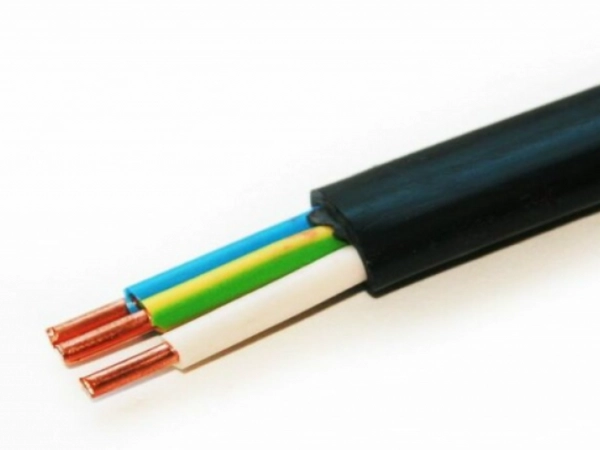 Кабель медный силовой в ПВХ изоляции ВВГнг(А)-LS 3х6-0,66 плоский ЭНЕРГОМИР (бухта 100)