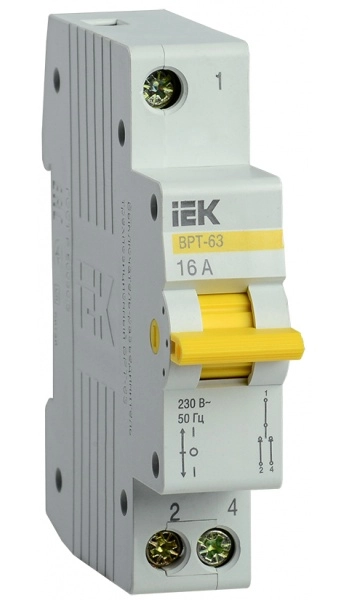 Выключатель-разъединитель трехпозиционный 1П 16А ВРТ-63 IEK