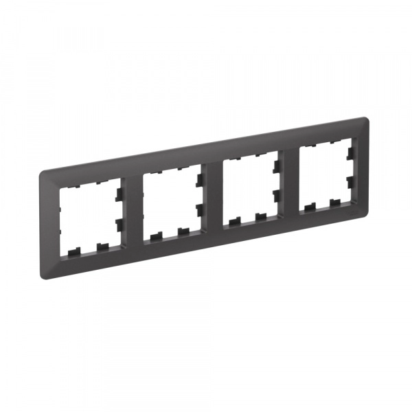 Рамка четырехместная ATLASDESIGN AIR БАЗАЛЬТ/дымчатый черный