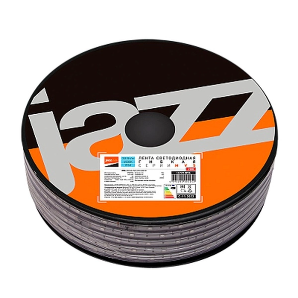 Светодиодная лента Jazzway IP68  220V  4.8Вт/м  6500К  MVS-2835/60W  (1уп.-100м) (без аксессуаров!) (кратно 100)