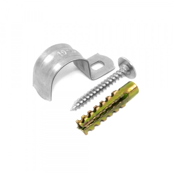 Комплекты для крепления ОКЛ с использованием самореза, дюбеля и скобы СМО d16-17 мм (100 шт) Промрукав (кратно 1)