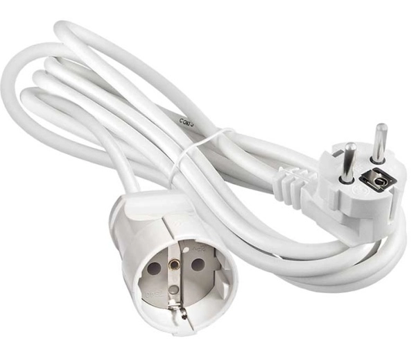 Удлинитель-шнур одно гнездо 3м IP20 с заземлением ПВС 3х1,5 АБСОЛЮТ 3680Вт белый UNIVersal 1737