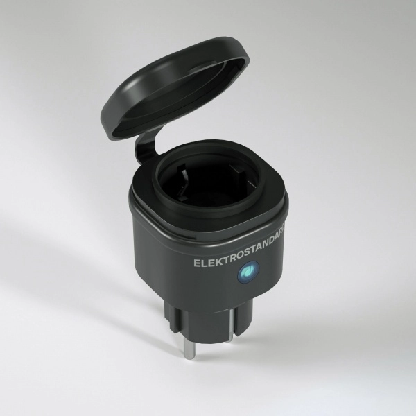 Elektrostandard 76103/00 Умная розетка с мониторингом энергопотребления черный IP44 (кратно 1)
