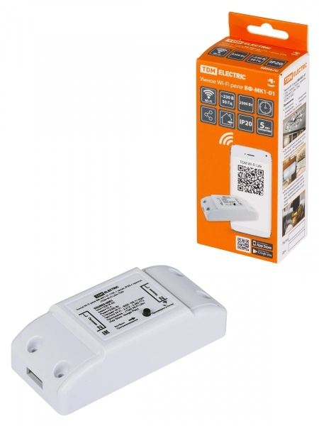 Умное Wi-Fi реле ВФ-МК1-01 (10А, 1 канал, IP20) SQ2603-0001 TDM
