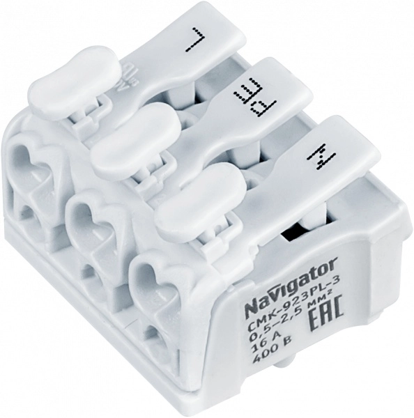 Navigator 61 072 NTC-CMK-923PL-3 Клеммы монтажные (5шт/уп) 61072