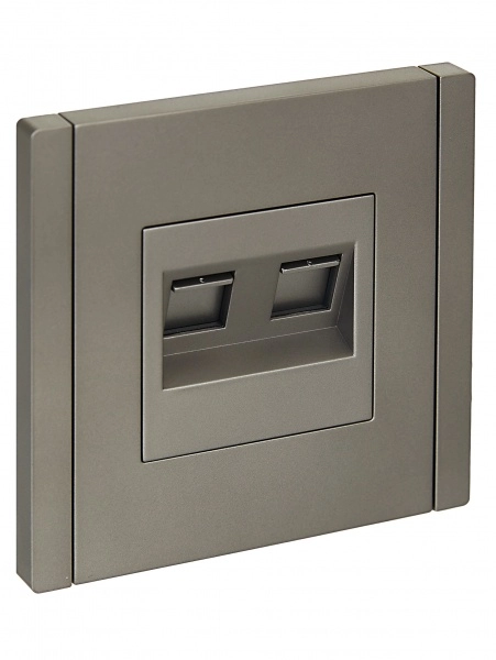 Розетка компьютерная двойная RJ45 категория 5E FORTE&PIANO СТАЛЬ FP533 IEK