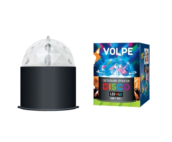 Светильник-проектор светодиодный ULI-Q302. Серия DISCO, многоцветный. ТМ VOLPE. Напряжение 220В. Кабель с вилкой (в комплекте) Цвет корпуса — черный.