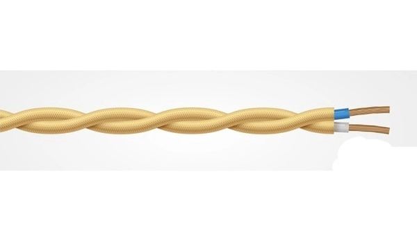 Провод витой ретро ПВХ 2х1,5 МезонинЪ Песочное Золото GE70141-32 (бухта 50) (кратно 50)