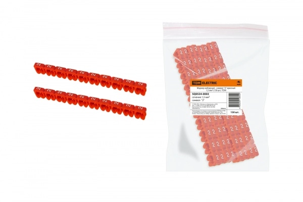Маркер TDM наборный 1,5мм2 (2) красный (150 шт.)