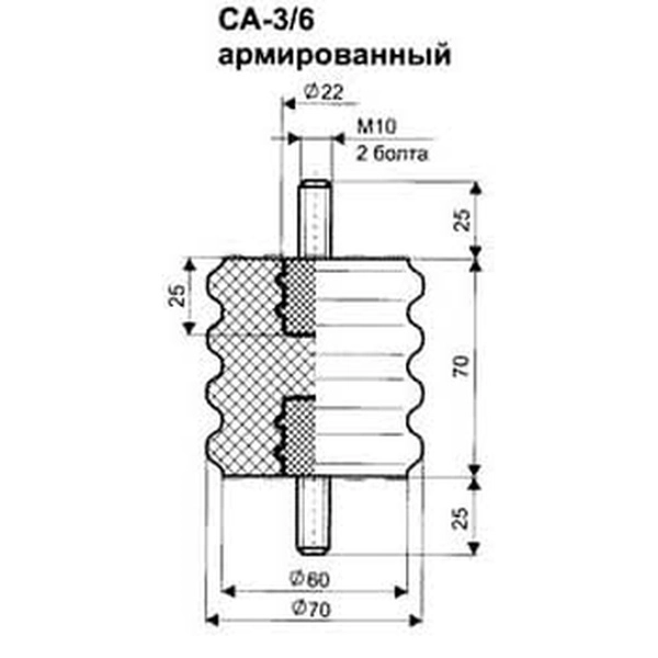 Изолятор опорно-стержневой СА-3/6 армированный