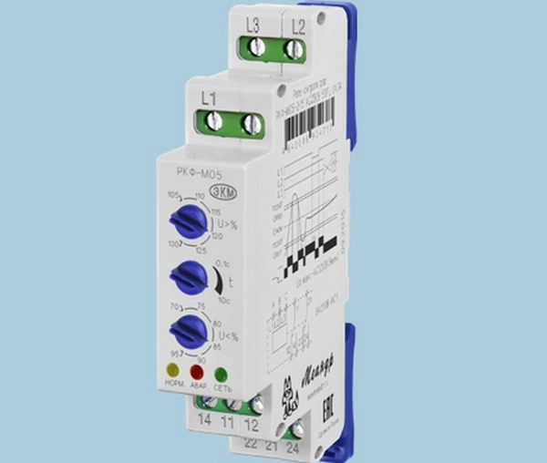 Реле контроля 3-х фазного напряжения РКФ-М05-1-15 АС400В УХЛ4