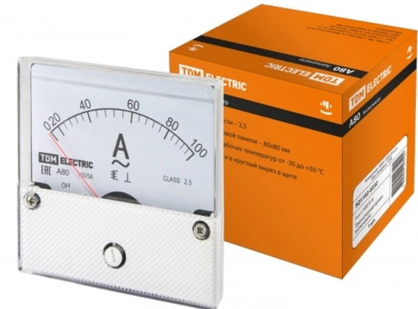 Амперметр TDM А80Н 100А/5А-2,5, без поверки