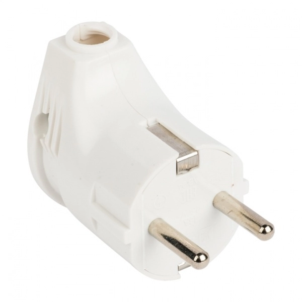 Вилка угловая с заземлением 16А 250В 4000Вт PROxima Белая EKF AVY16-10 (кратно 1)