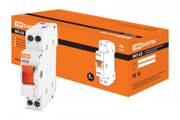 Переключатель модульный трехпозиционный 1П 40А TDM МП-63 SQ0224-0007