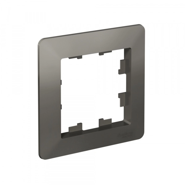 Рамка одноместная ATLASDESIGN AIR СТАЛЬ/дымчатый черный