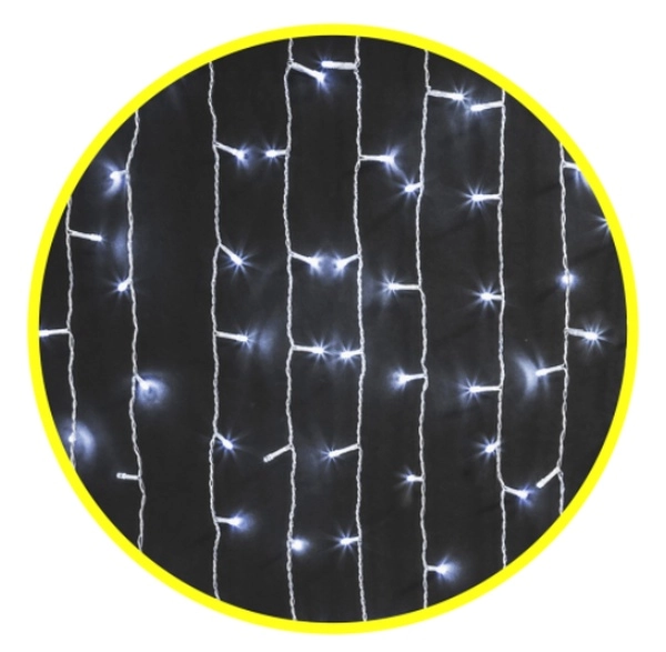 Гирлянда "Занавес" УЛИЧНАЯ IP44 2x1.5м постоянное свечение БЕЛЫЙ свет провод прозрачный 220В Navigator 61869