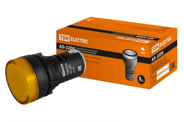 Арматура светосигнальная TDM AD-22DS 24В (желтая) светодиод