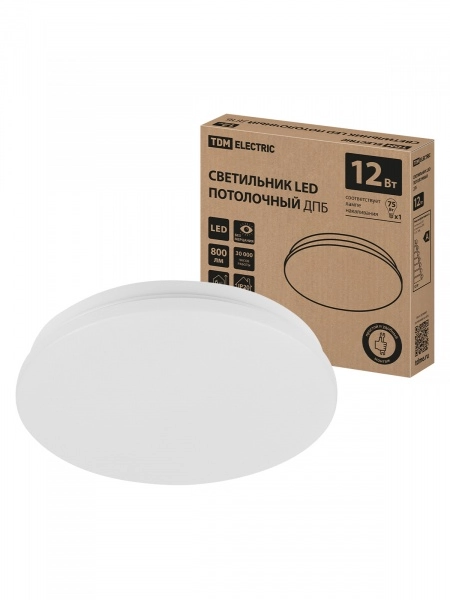 Светильник светодиодный TDM ДПБ 01, 12Вт, 6000К, Классика