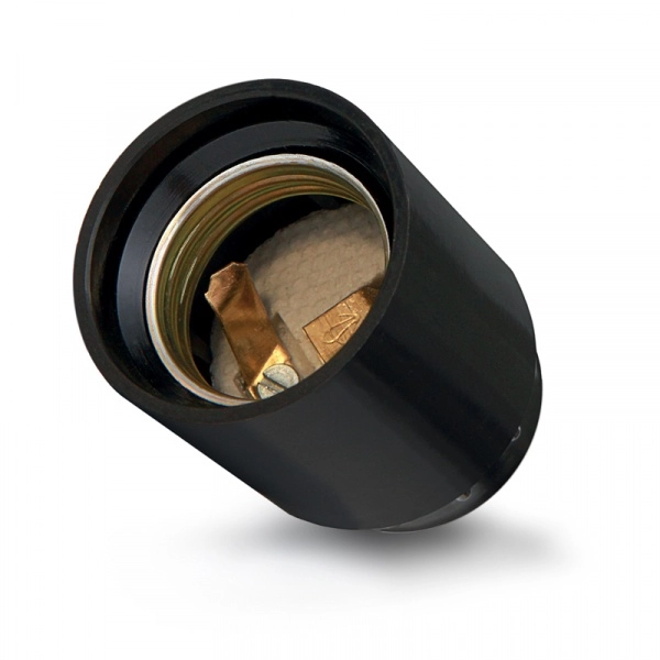 Патрон E27 4А 250В М12 карболитовый подвесной черный UNIVersal