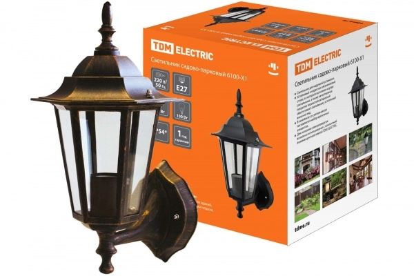 Светильник садово-парковый TDM 6100-11 садово-парковый шестигранник, 100Вт, верх, бронза SQ0330-0016