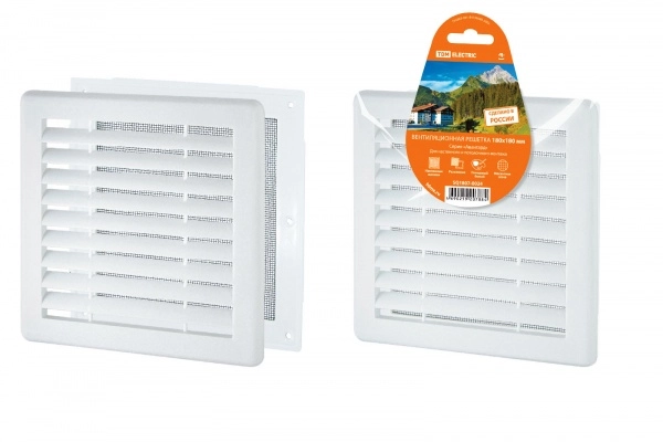 Решетка разъемная с москитной сеткой, 180х180 TDM (кратно 5)