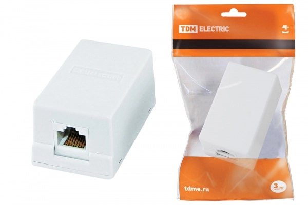 Розетка компьютерная 1x8P-8C RJ-45 CAT5e TDM