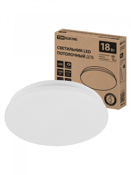 Светильник светодиодный TDM ДПБ 01, 18Вт, 4000К, Классика