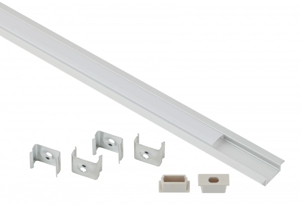 Комплект с врезным анодированным профилем с фланцем CAB251 21х6мм, 2м ЭРА