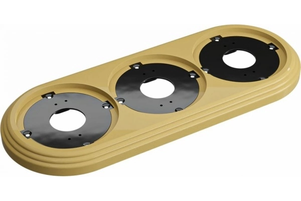 МЕЗОНИН Рамка трехместная пластиковая, 234x92x14 мм, цвет - песочное золото, серия УСАДЬБА, ТМ МЕЗОНИНЪ GE30703-32