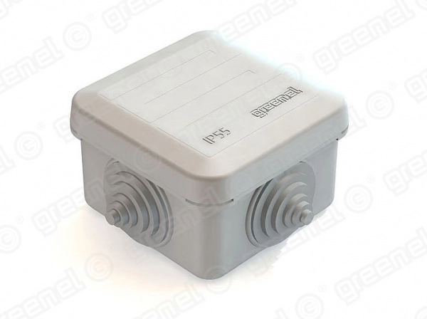 Короб распределительный Greenel ОП 70х70х40мм IP55 4 входа GE41236 серый GE41236