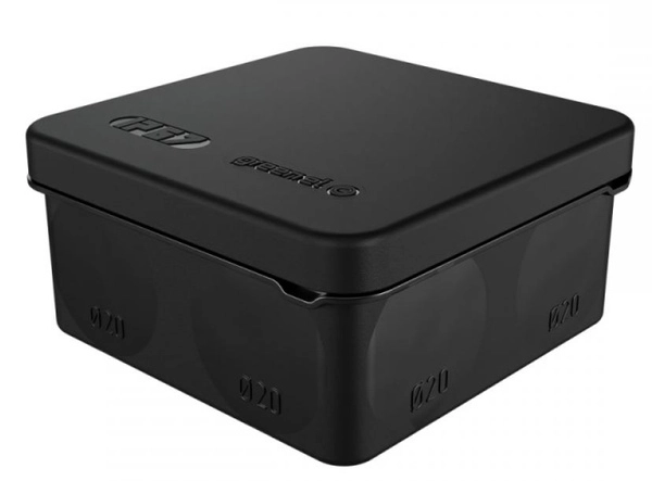 Коробка распред. ОП 80х80х40 IP67 черная 2К, HF, УФ (60 шт) Greenel