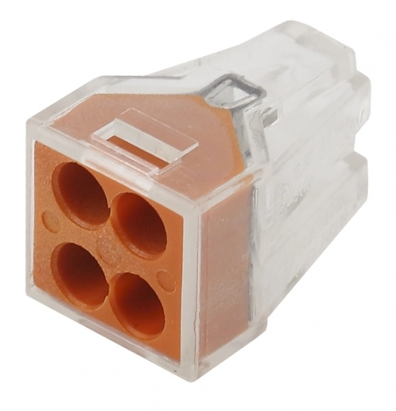 ЭРА 222-104 Клемма строительно-монтажная 4 отв., 1.0-2.5мм2 (уп.100шт.) NO-222-19 Б0033393 (кратно 100)