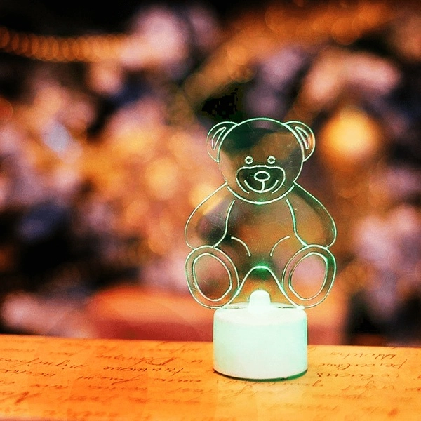 Фигура светодиодная на подставке "Мишка 2D" RGB NEON-NIGHT 501-047