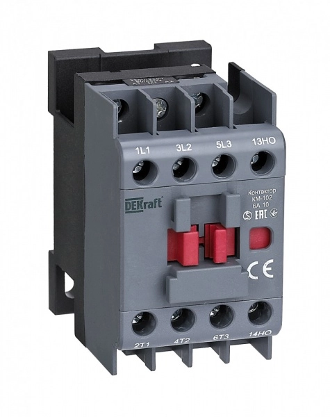 Контактор    6A 220/230В 3П  AC  (доп. 1НО)  AC3  DEKraft  КМ-102