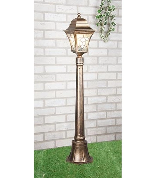 Садово-парковый светильник Elektrostandard Altair F черное золото (из 2-х частей столб + фонарь)