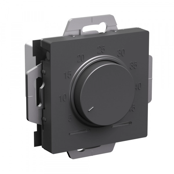 ATLASDESIGN ТЕРМОСТАТ электрон. теплого пола с датчиком, 10A, механизм, БАЗАЛЬТ