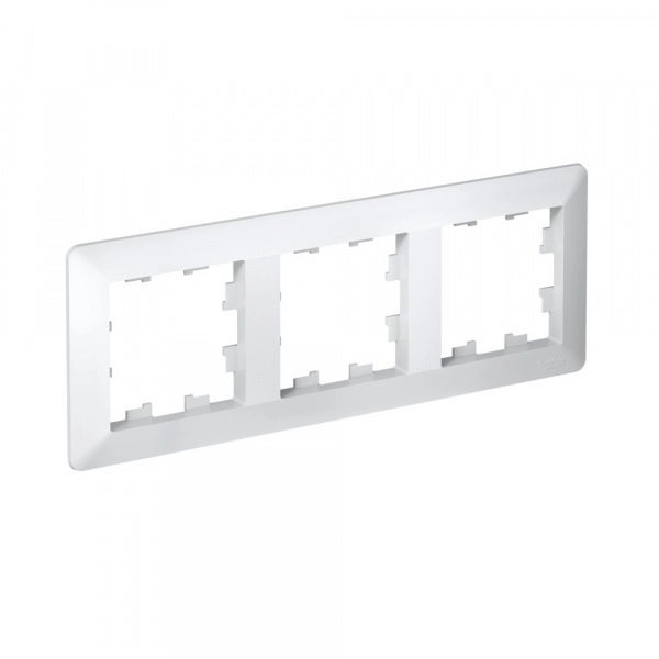 Рамка трехместная ATLASDESIGN AIR БЕЛЫЙ/дымчатый белый