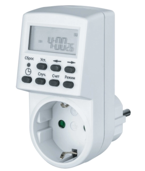 Таймер Navigator 61 555 NTR-E-S01-WH розеточный электронный