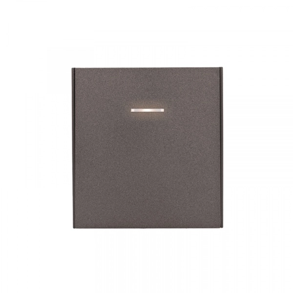 Выключатель одноклавишный STRONG с подсветкой 10А скрытой установки ГРАФИТ KRANZ (кратно 1)