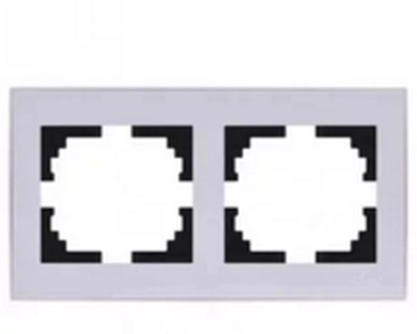 Рамка двухместная горизонтальная с боковой вставкой LEZARD RAIN Белый скрытая установка 703-0202-147