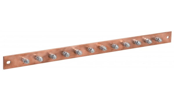 Шина заземления 483х25x3мм медь ШМТ М1 12 точек подключения М6 ITK