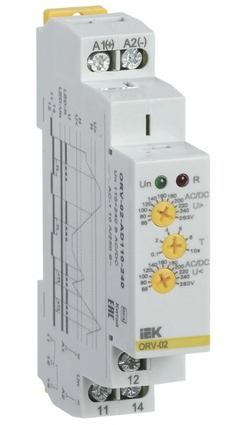 Реле повыш.напряжения ORV 02. 1ф 110-240 В AC/DC