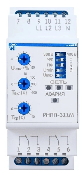 Реле напряжения Новатек-Электро РНПП-311М  220/380В