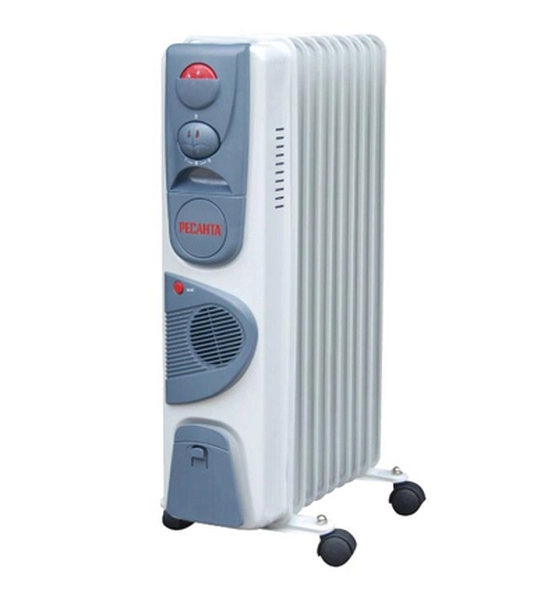 Радиатор масляный Ресанта ОМ-9НВ 2400Вт 9 секций со встроенным тепловентилятором