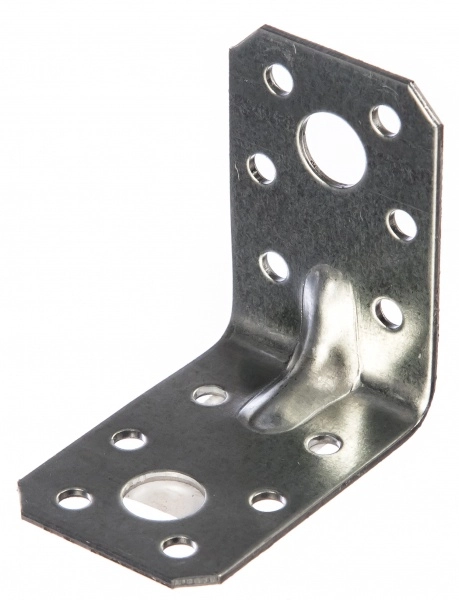 Уголок крепежный усиленный 70х70х55х2 мм, оцинк. - накл. Tech-Krep